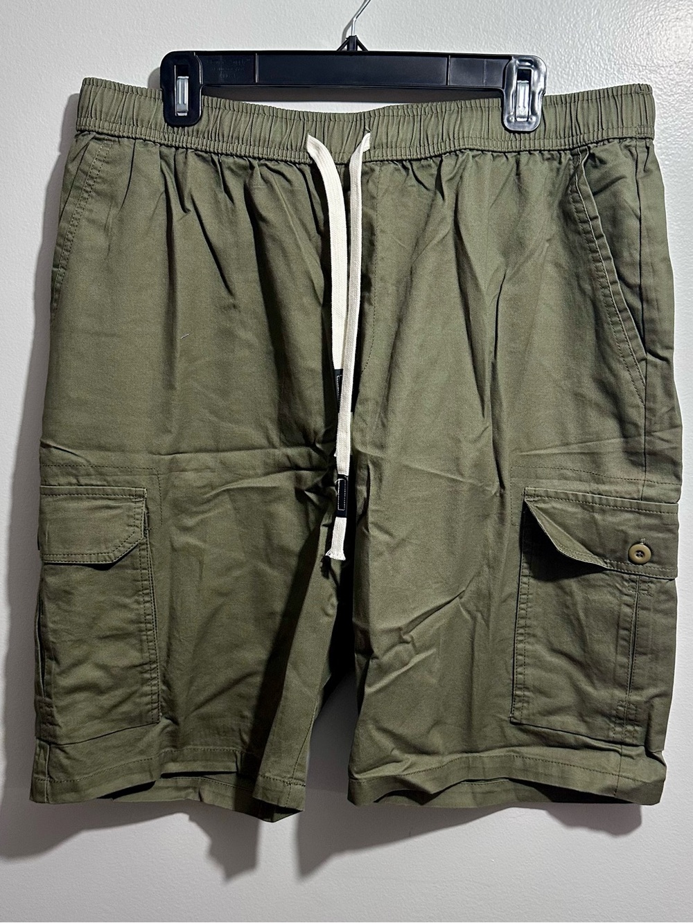 Cargo Drawstring Shorts Olive Green Size 38 (1464)